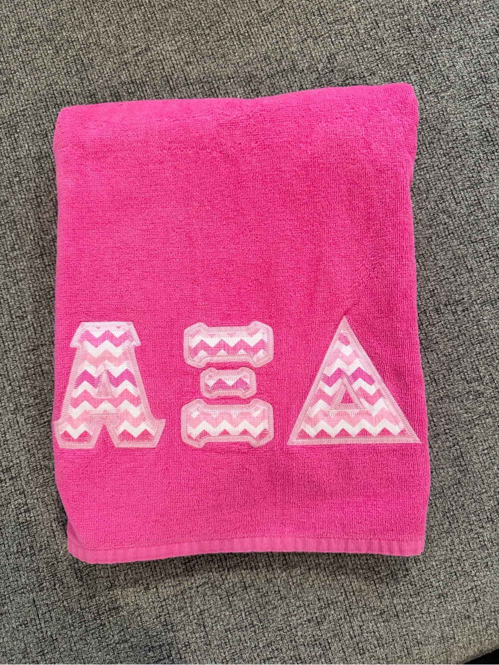 AXID Alpha Xi Delta STITCHED LETTERS BEACH TOWEL